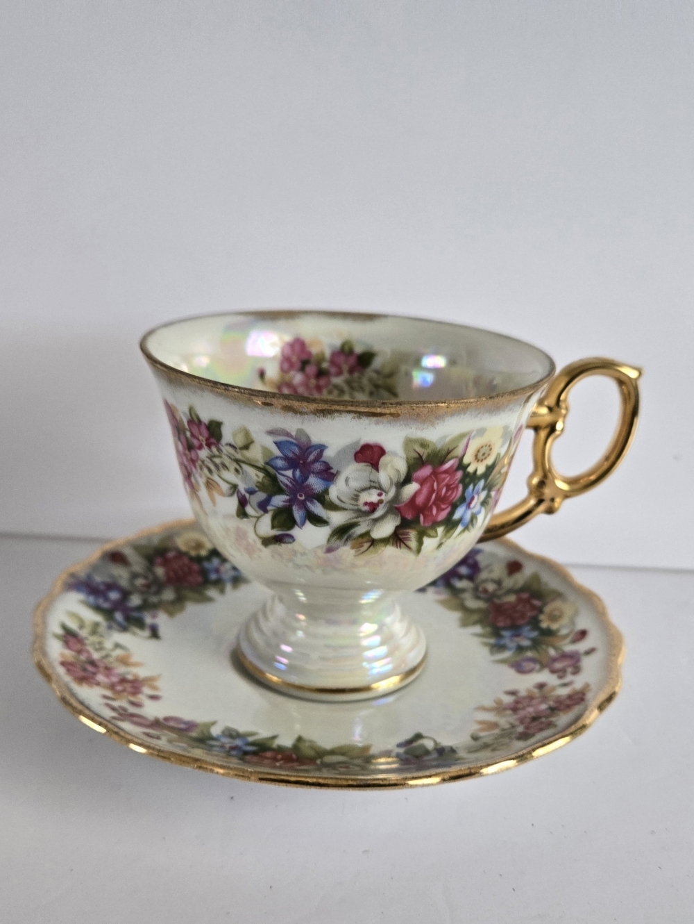 Vintage Japan Lusterware Tea Cup and Saucer Set